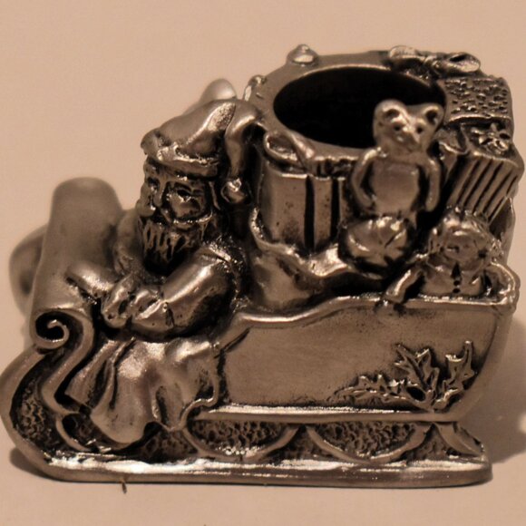 Mini Seagull Pewter Canada Sleigh Candle Holder - Picture 3 of 5
